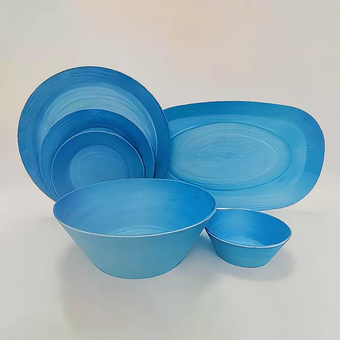Set Peralatan Makan Keramik Biru