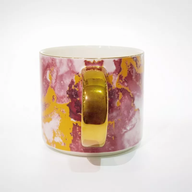 Mug Keramik Pola Marmer Elegan
