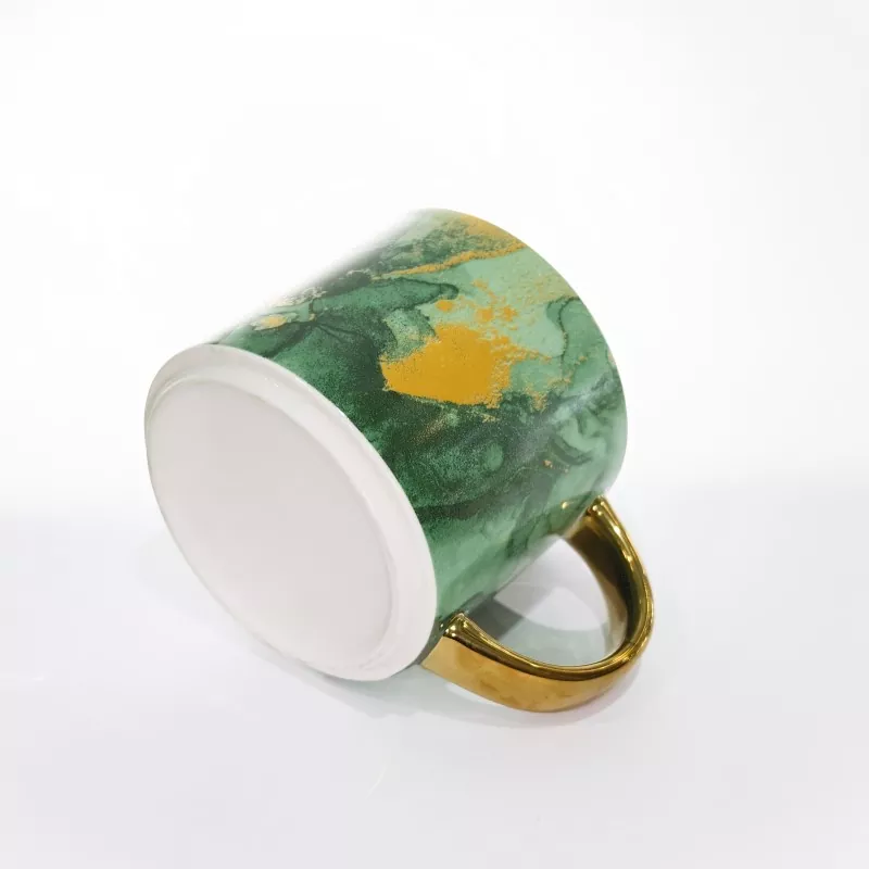Mug Keramik Pola Marmer Elegan