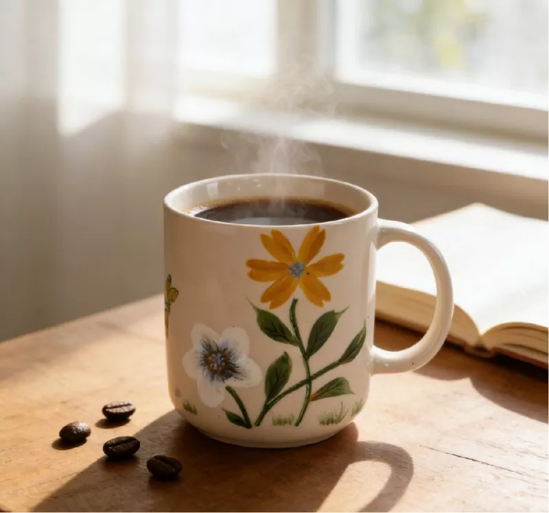 Mug Keramik Bunga yang Dilukis dengan Tangan Mug Keramik Bunga yang Dilukis dengan Tangan