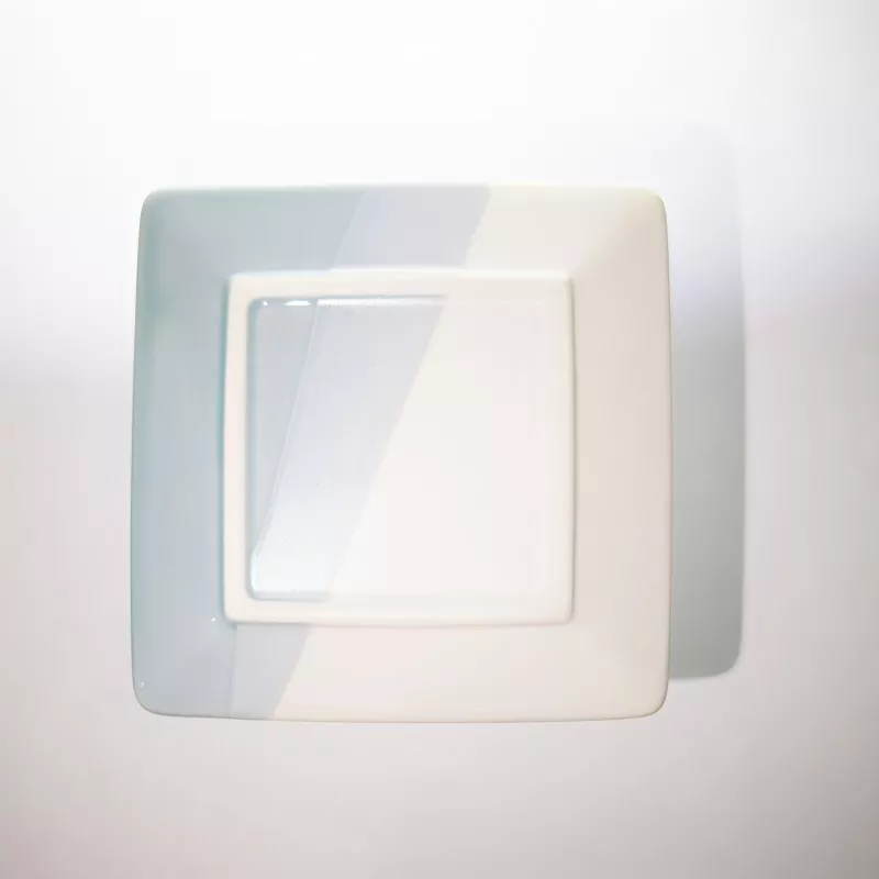 Modern Two Tone Ceramic Square Plate