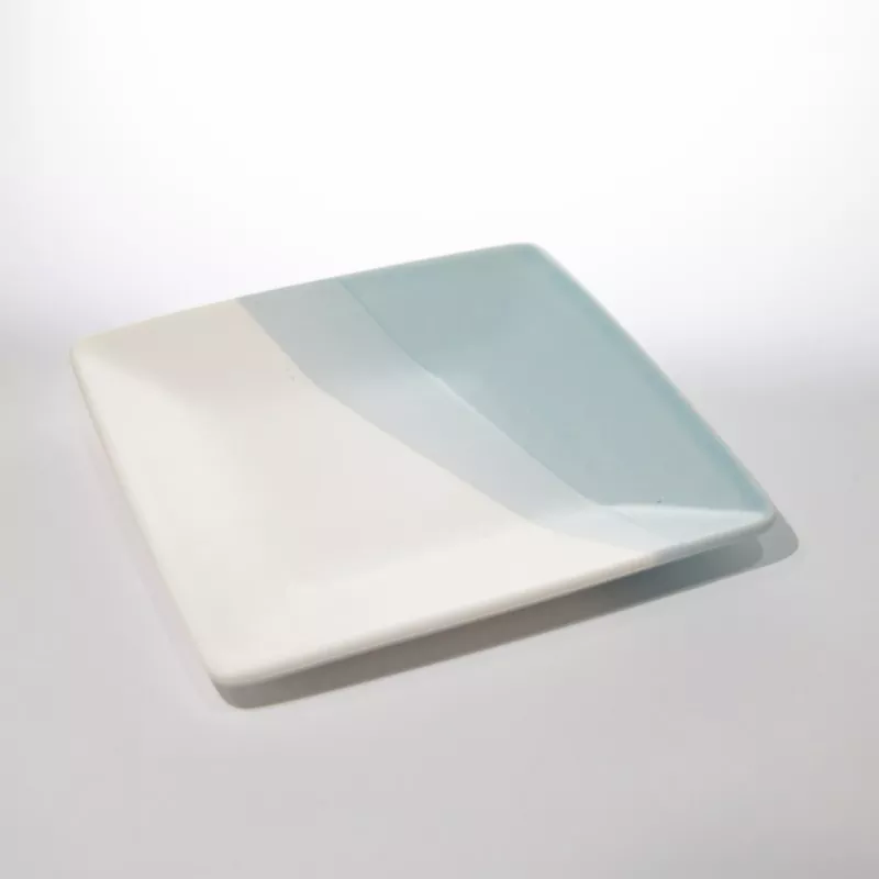 Piring Persegi Keramik Dua Warna Modern